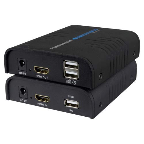 Extenseur HDMI/USB par TCP/IP - Émetteur et le récepteur - Portée 120 m - Jusqu'à 1080p - Alimentation DC 5 V