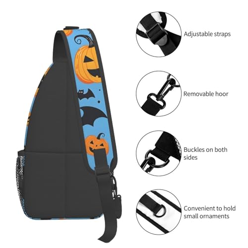 Mochila tipo sling con estampado Halloween para mujer y hombre miniatura 5