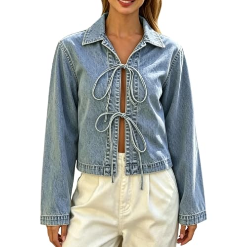 Cárdigan de mezclilla elegante chaqueta vaquera ligera casual con bolsillos