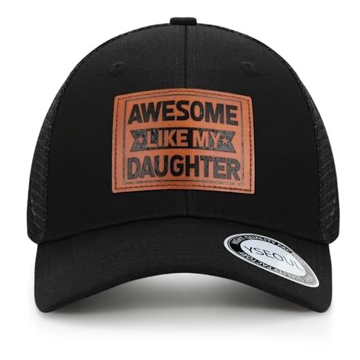 Oversize XXL XXXL Baseball Cap - Fathers Day Birthday Gifts for Dad from Daughter - Large Mesh Trucker Hats for Men Big Heads, Awesome Like My Daughter - Black, XL-XXL