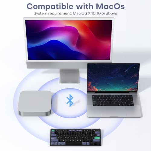 Image of OMOTON Wireless Keyboard for Mac, Bluetooth Stable, No Numpad, Travel Size