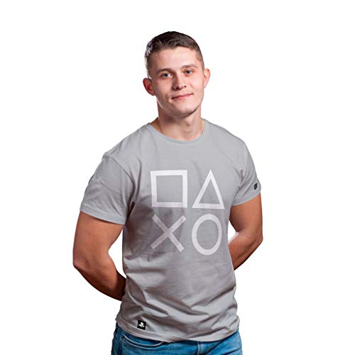 Camiseta Playstation Classic Symbols, Banana Geek, Adulto Unissex, Azul, GG