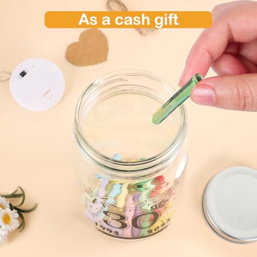 Seutgjie 30 Geburtstag Frau Mann Geschenk Deko 30 Hochzeitstag Perlenhochzeit Geldgeschenke LED Flaschenlicht mit 1995 bis 2025 Personalisiertes Geschenk