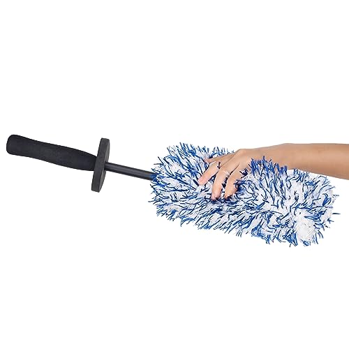 Image of LUKCOZMO Car Rim Wheel Cleaning Brush - Metal Free Soft Synthetic Wool, Highly Water Absorption (Rim Brush)