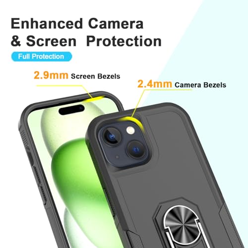 Coque iPhone 15 Plus avec verre trempé antichoc noir - 3
