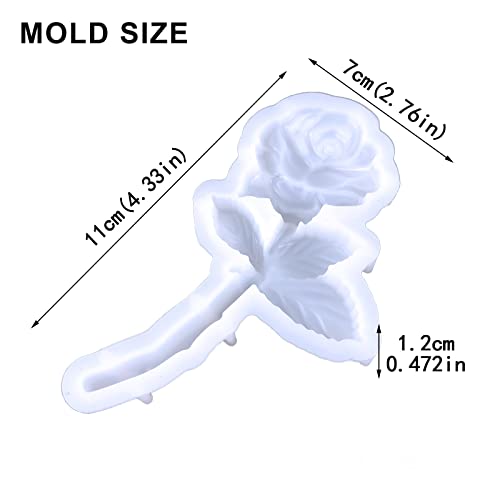 KIUMODIY Rose Flower Silicone Molds, 3D Floral Resin Molds, DIY Art Decor Epoxy Casting Mould, Handmade Craft Molds for Valentine Anniversary Mother's Day Gifts, Small