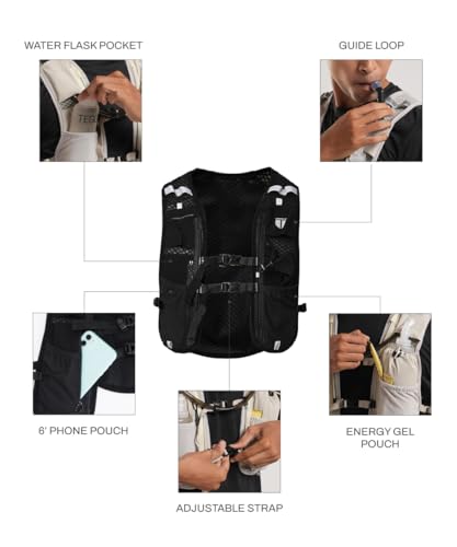 Image of TEGO Pacer Trail Hydration Kit | Running Hydration Vest with 500ml Soft Flask & 2L Hydration Bladder | 2.5L Capacity | Trail Running, Hiking, Marathon & Long Distance Running