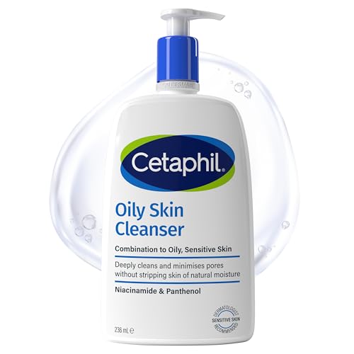 30% off - Cetaphil Oily Skin Cleanser, 236ml, Face Wash, For Combination to Oily Sensitive Skin, With Niacinamide