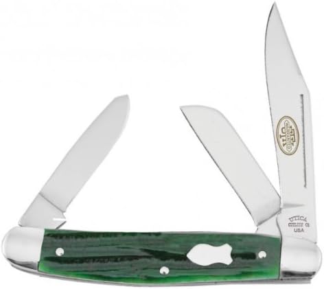 Utica Cutlery 11-32579GB Stockman's with Big Pine Handle, 3 7/8-Inch, Green/Stainless