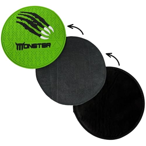 bowlingball.com Monster Interchangeable Bowling Grip Shammy Pad w/Removeable & Replaceable Pads - Clean Oil from Reactive & Urethane Bowling Balls - Works w/All Grip-Back Sanding Discs