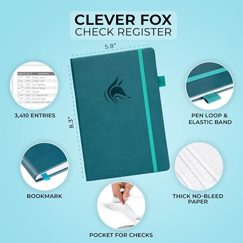 Registre de chèques A5 Clever Fox bleu sarcelle cahier comptabilité - 2