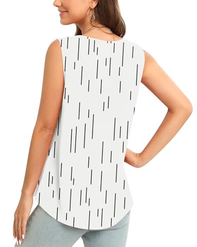 Image of Women's Sleeveless Chiffon Tank Top Business Casual Blouse Tunic Top