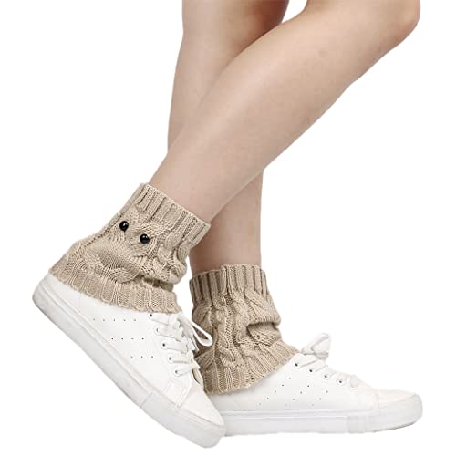 Women Winter Cable Knit Leg Warmers Boot Cuff Ankle Socks