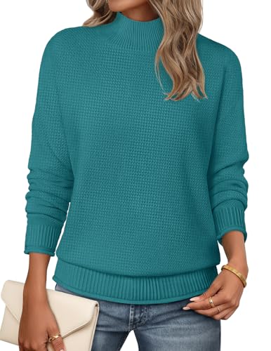 Image of MEROKEETY Women's Turtleneck Long Sleeve Sweater 2025 Fall Cozy Knit Loose Casual Trendy Pullover Tops Winter Clothes