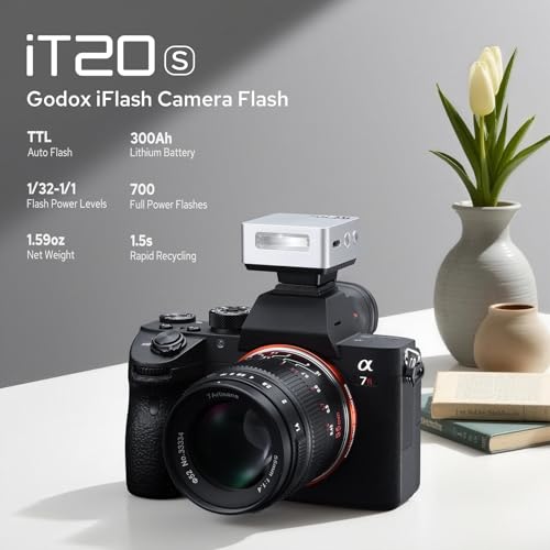 Image of Godox iT20 iT20-S Flash for Sony, Mini TTL Flash with Intuitive Screen, 1.5s Recycle, 700 Full Power Flashes, USB-C Charge, Built-in Battery, GODOX iT20S iT20 S Pocket Flash Speedlight (Silver)
