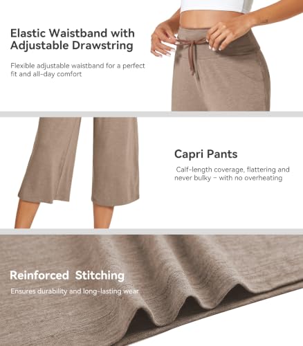 Image of WiWi Bamboo Viscose womens capri pants Wide Leg Pajama Super Soft Lounge knit Sleep shorts Cooling Pj Bottoms S-XXL