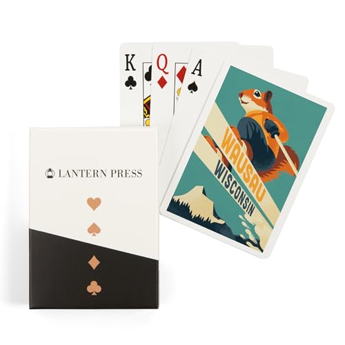 Lantern Press Wassau Wisconsin Ski Squirrel Poker