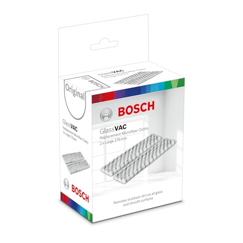 Bosch großer Ersatz-Mikrofaserlappen (Fenstersauger Glass-VAC, für Glas und Glatte Oberflächen, 2 Stück)