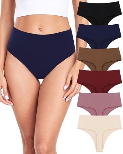 6-pack naadloze strings voor vrouwen V-taille slipje ondergoed No Show Stretch Thong (M/L) Multicolor, Meerkleurig, L 6-pack naadloze strings voor vrouwen V-taille slipje ondergoed No Show Stretch Thong (M/L) Multicolor, Meerkleurig, L