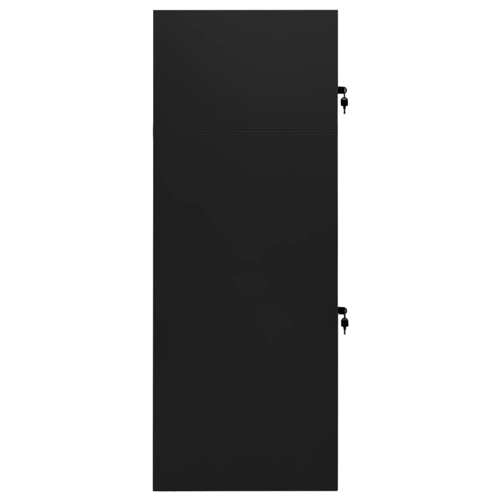 Sattelschrank Schwarz Stahlschrank 53x53x140 cm Stahl Sattel