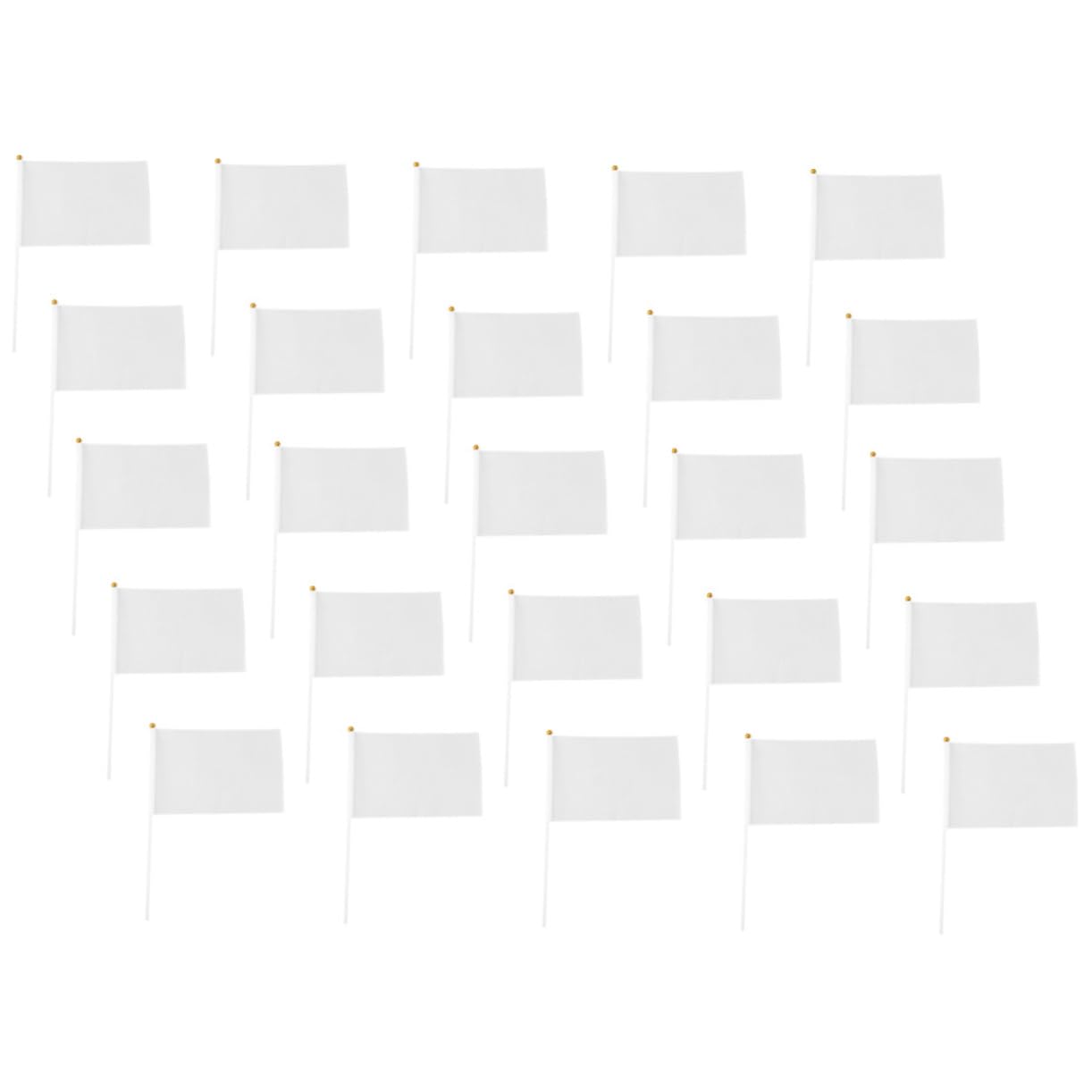 CIMAXIC Soccer Flags 25pcs White Hand Crank Flags Match Signal Flags for Referees Sports Activities