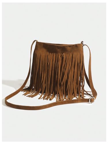 Verdusa Women's Fringe Crossbody Tote Bags Boho Tassel Hobo Shoulder Bag4