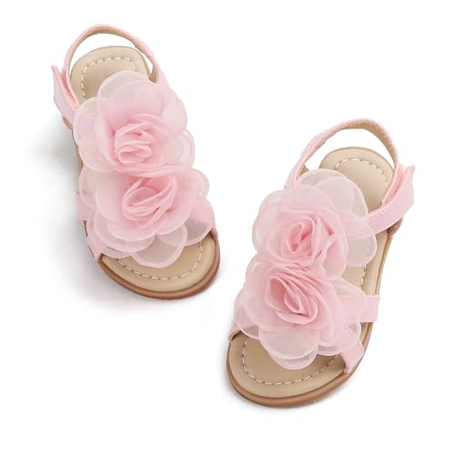 Image of PHIRAMIN Toddler Girl Sandals - Flower Girl Dress Shoes Open Toe Little Kid Wedding Party