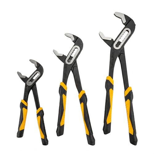 Water Pump Pliers Set 8' 10' 12' CR-V Steel V-Jaw Groove Joint Pliers
