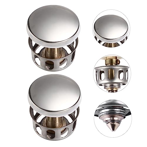 Filtro y tapón para desagüe de lavabo acero inoxidable 4 piezas miniatura 5