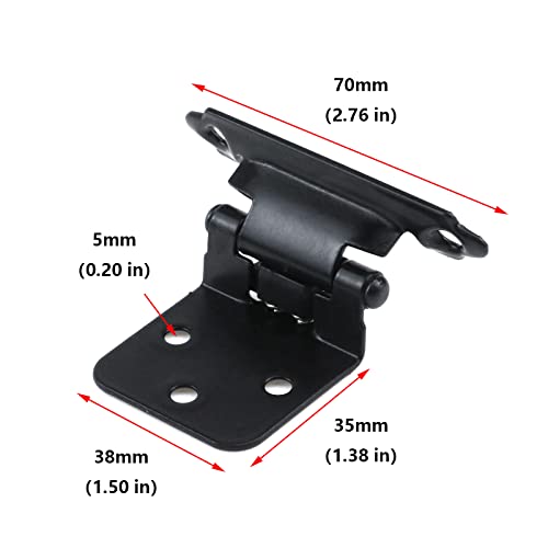 Antrader 3/8" Inset Hinge Self-Closing Cabinet Spring Hinges Flat Black Pack Of 12 #TOP1