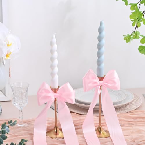 Image of 100 Yards Light Pink Satin Ribbon Polyester Ribbon for Gift Wrapping Very Suitable for Weddings Party Hair Bow Invitation Decorations and More(1-1 /2 inch X 50Yards X 2 Roll)