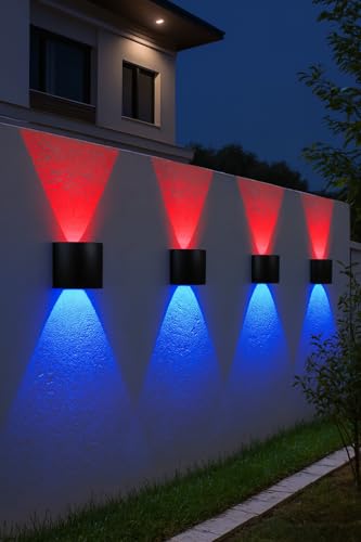 Image of Waterproof Up Down Led Wall Lamp, Aluminium IP65 Body 1+1 Ray, Multycolor, Indoor /Outdoor Decorative Wall Sconce Light(2 Ray Multy)