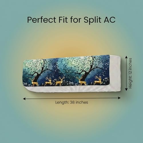Image of Split AC Cover 1 ton, 1.5 ton to 2 Ton |Designer Digital Print Indoor AC Dust Cover | Stretchable Lycra Fabric | 38x12x9 Inch | Washable Polyester AC Indoor Unit Cover | Dust Dirt Resistant