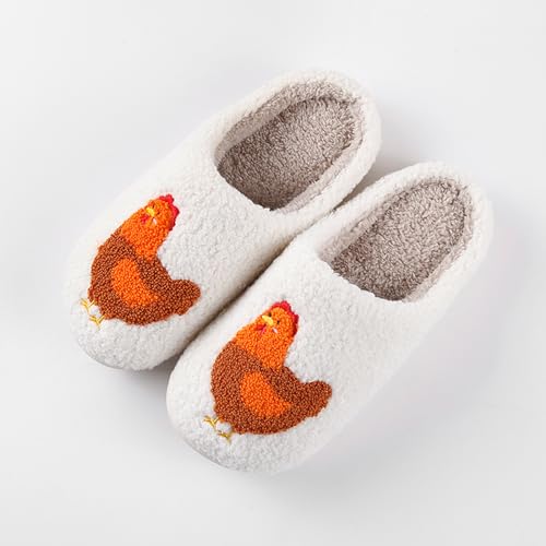 Image of Cute Animal Slippers for Women Man Cartoon Animal Slippers for Woman Fuzzy Memory Foam Winter Warm Fluffy Shoes