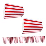 LOPUNER 10個 印花条纹デザインのポップコーン容器 パーティーや映画鑑賞用の紙製スナックボックス キャンディーやお菓子の収納にも