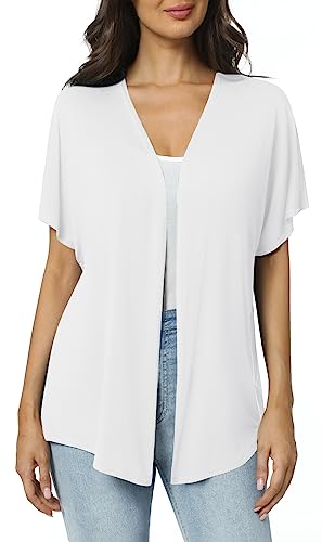 Urban CoCo Women's Lightweight Short Sleeve Kimono Cardigan Casual Cover Ups