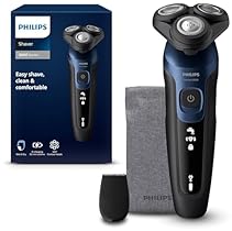 Philips Shaver Series 5000 - Wet & Dry Electric Men's Shaver in Metallic Blue with Precision Trimmer and Soft Pouch Travel …