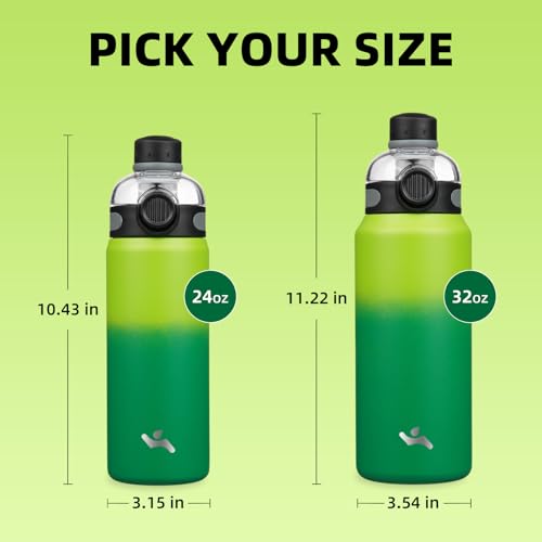 Image of Konokyo 32 oz Insulated Stainless Steel Water Bottle with Straw Lid