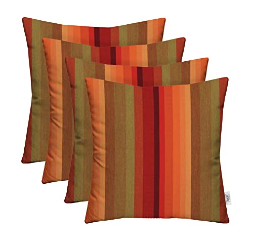 RSH Décor Indoor Outdoor Decorative Set of 4 Sunbrella Throw Toss Pillows, Choose Color & Size (Astoria Sunset, 20
