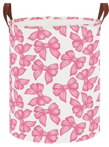 Image of NTAOHAMPER Laundry Hamper,Laundry Basket,Baby Nursery Hamper,Waterproof Storage Bin,Clothes Organizer Basket,Room Decor(Big Bowknot)