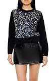 Forever 21 Women's Iridescent Sequin Sweater Black X-Small