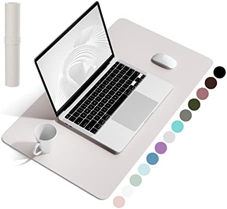 Non-Slip Desk Pad, Waterproof PVC Leather Desk Table Protector, Ultra Thin Large Mouse Pad, Easy Clean Laptop Desk Writing Mat for Office Work/Decor/Home (Light Blue, 80 x 40 cm)