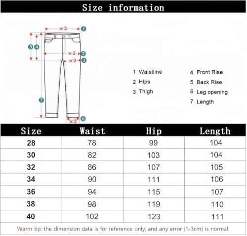 Men's Jeans Slim Fit Comfort Straight Leg Casual Mid Waist Denim Pants4