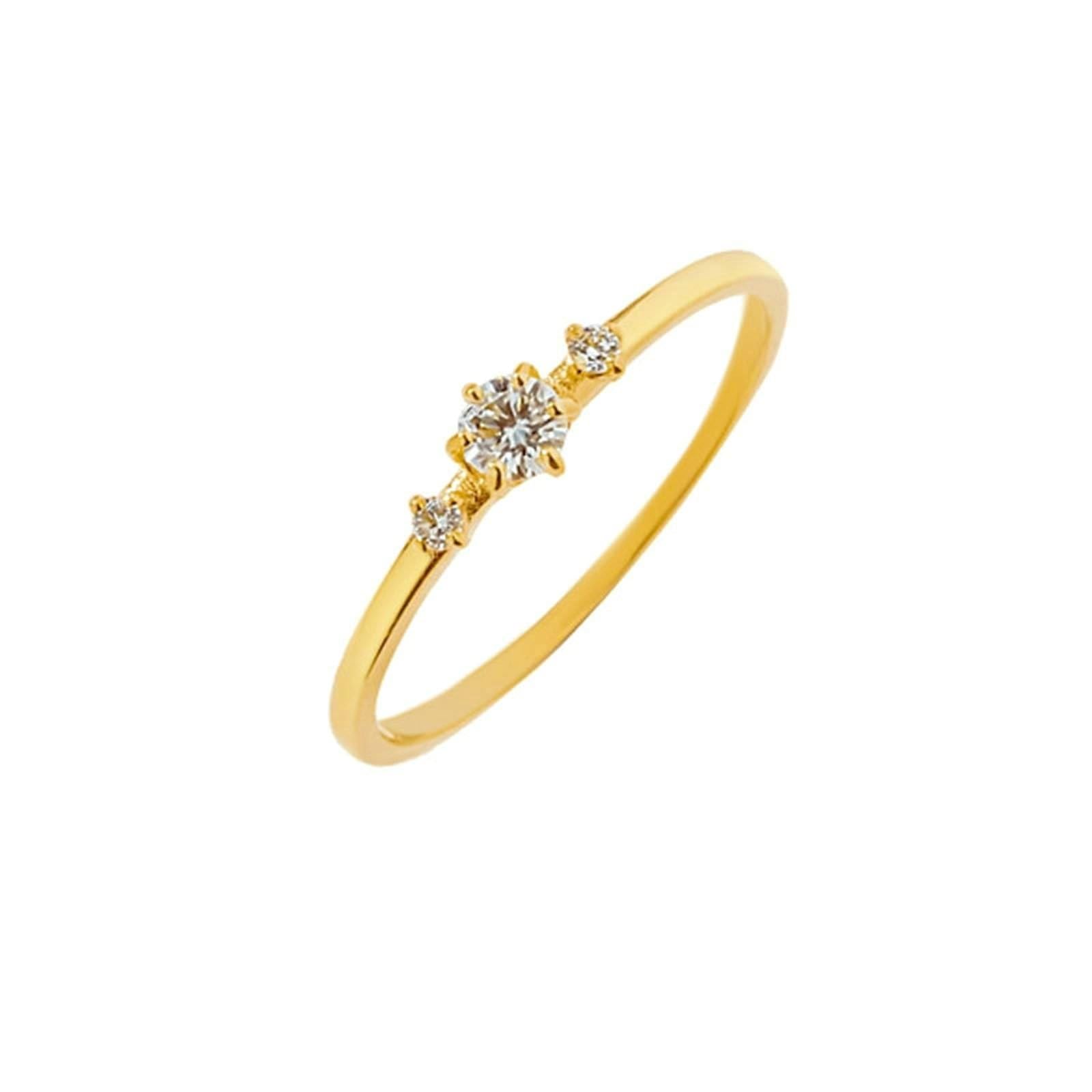 18K Yellow Gold Women Wedding Bands, with 3 Round Moissanite Womens Wedding Ring No Gemstone Womens Wedding Ring