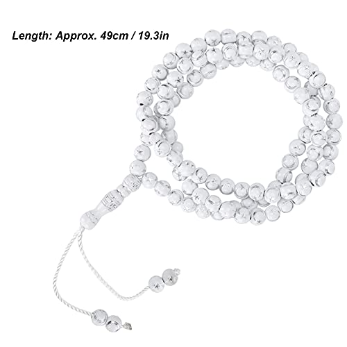 Pssopp Islamic Prayer Beads, Muslim Rosary Beads 99 Grains Resin Gilding Religious Article(white) - Image 2