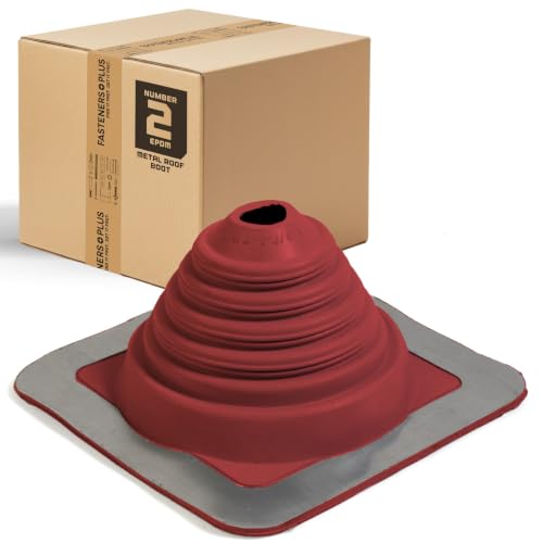 Fasteners Plus #2 Square EPDM Metal Roof Pipe Flashing Boot