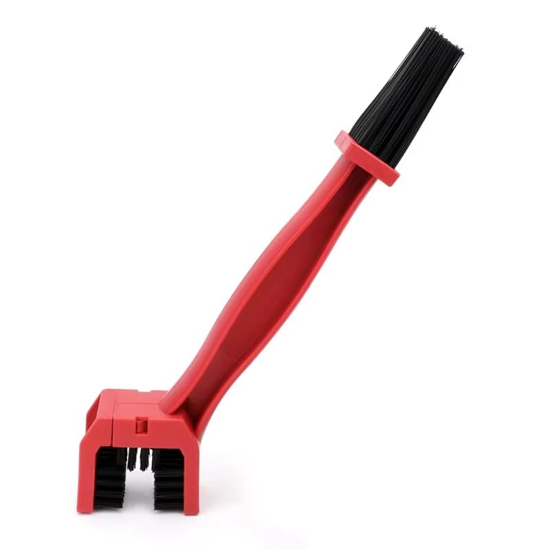Portable Chain Cleaner Motorcycle Road Bike Chain Clean Brush Bicycle Clean Motorcycle Tools Chain Cleaner Maintenance Tool (1, Red)