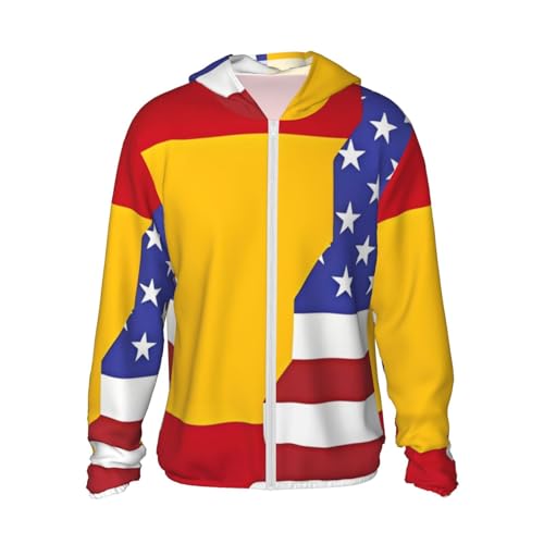 Veste à capuche avec fermeture éclair poches motif Espagne USA