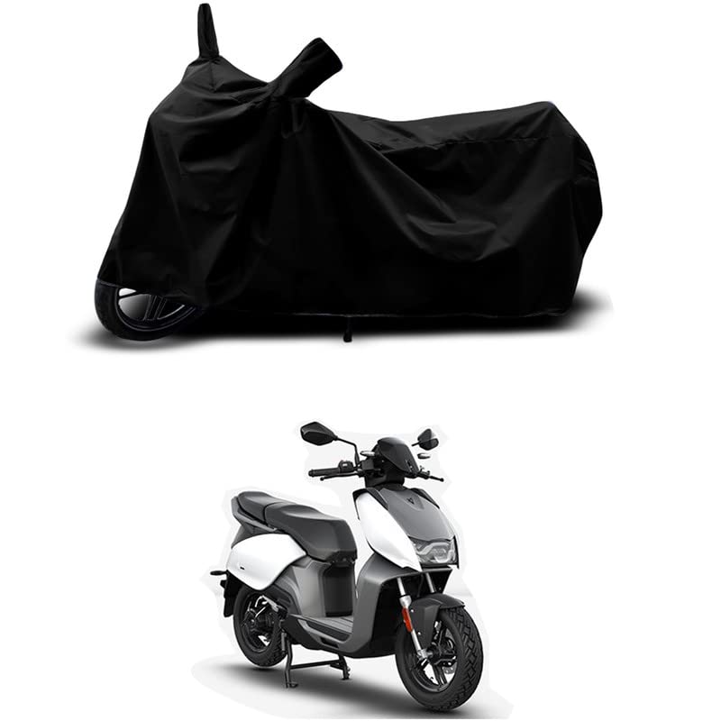 Image of 100% Scratchproof /UV-Rays /Heat Protection /Birds Dropping /Water Resistant /Dust Proof /Waterproof /Full Bike Scooty Two Wheeler Body Cover Compatible for Electric V1 Pro All Varients[Black]