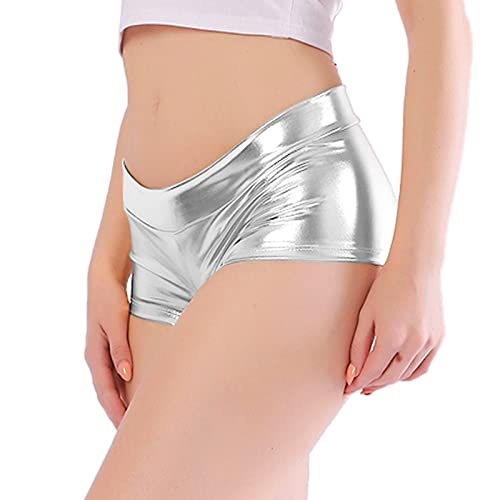 Kepblom Women's Shiny Metallic Rave Booty Shorts Hot Pants Dance Bottom #TOP1